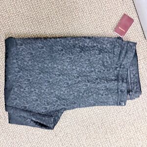 Multiples Jet - Black Jeans‎ with Zebra Print 22 sz / Stretch- straight leg